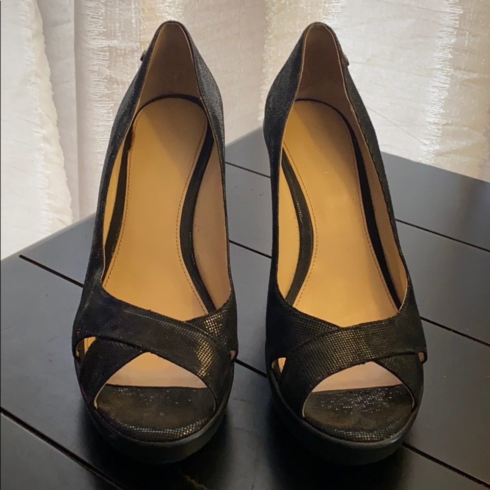 Calvin Kline peep toe wedge